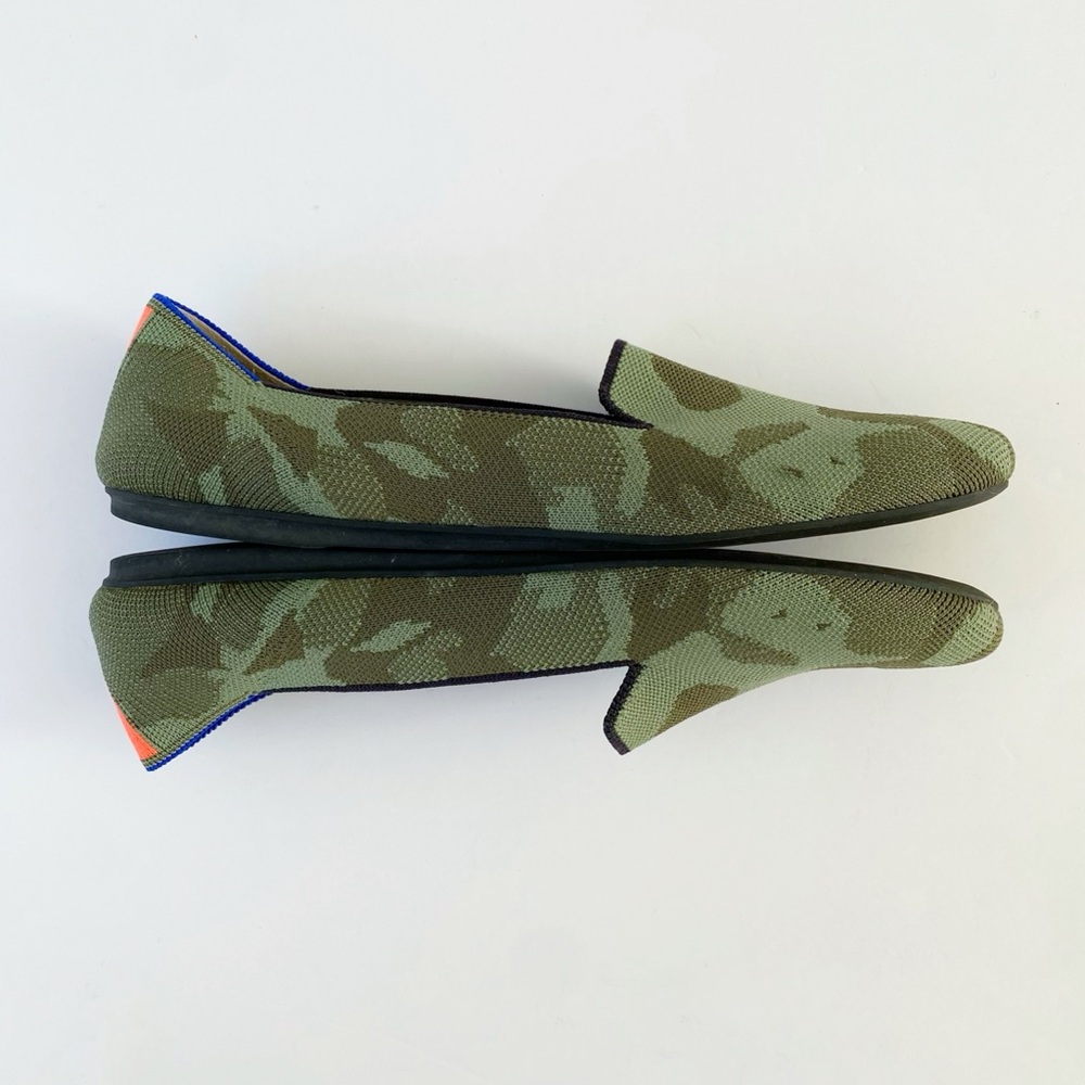 ROTHYS CAMO OLIVE GREEN PRINT KNIT THE LOAFER SLIP ON SHOES SIZE 11 - Picture 4 of 12